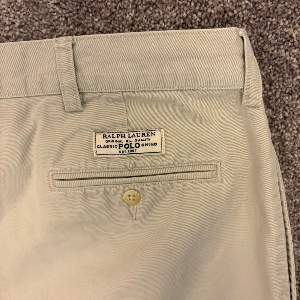 Polo Ralph Lauren Men's Pleated Tyler Shorts Size 42 Beige Chino 8